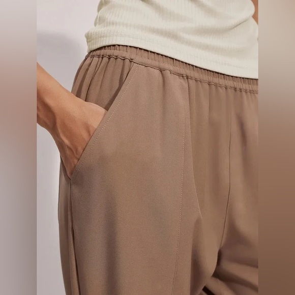 Varley Cypress Turn Up Stretch Twill Taupe Casual Neutral Relaxed Pants Small - Picture 5 of 11